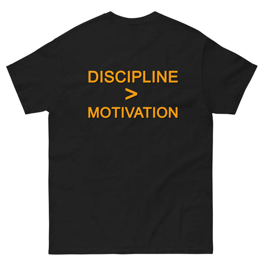 "Дисциплина &gt; Мотивация" - Класическа тениска