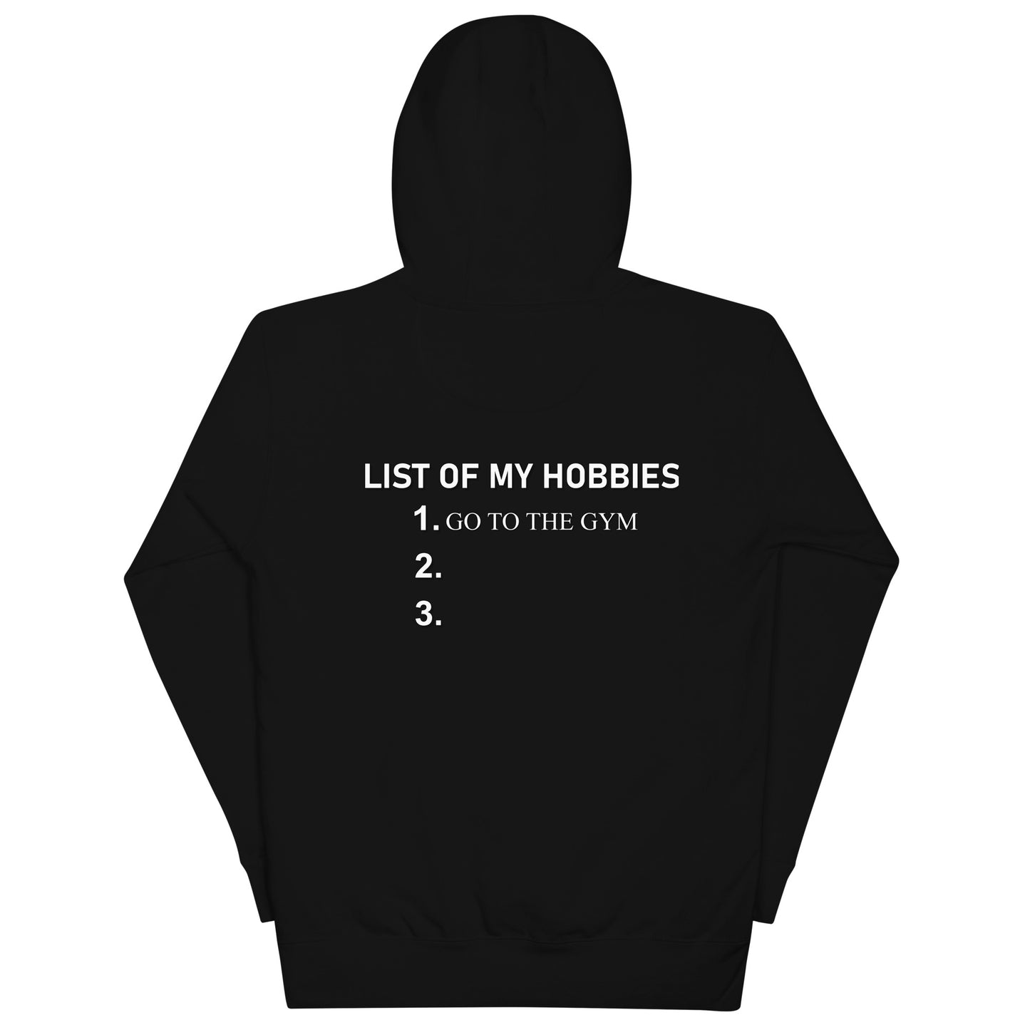 „Liste meiner Hobbys“ – Unisex Hoodie